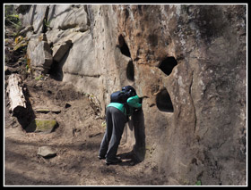 Headless Hiker On Rock Trail